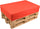 Palettenkissen 120 x 80 cm aus rotem Pomodone-Stoff