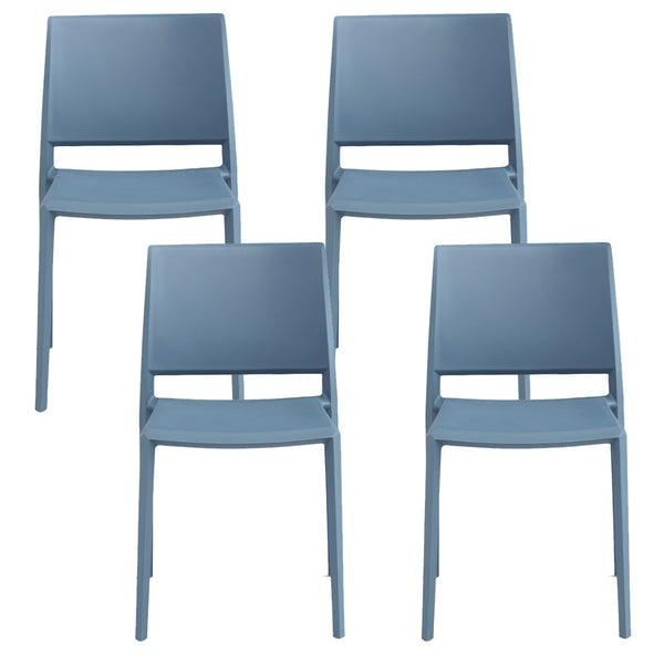 sconto Satz von 4 stapelbaren Stühlen 82x45x53 cm aus Polypropylen und Fiberglas Megan Avio