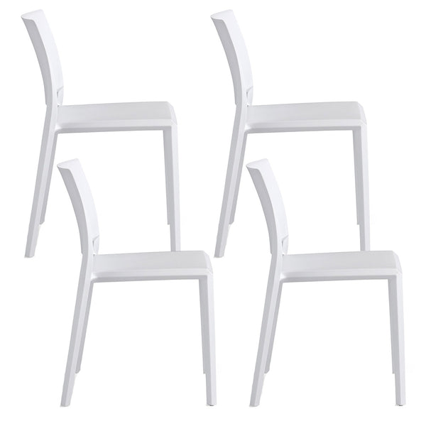 online Set mit 4 stapelbaren Stühlen 82 x 45 x 53 cm aus Polypropylen und Fiberglas Megan White