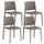 Set mit 4 stapelbaren Stühlen 82x45x53 cm aus Polypropylen und Fiberglas Megan Tortora