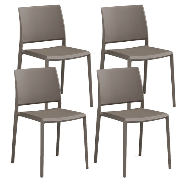 Set mit 4 stapelbaren Stühlen 82x45x53 cm aus Polypropylen und Fiberglas Megan Tortora acquista
