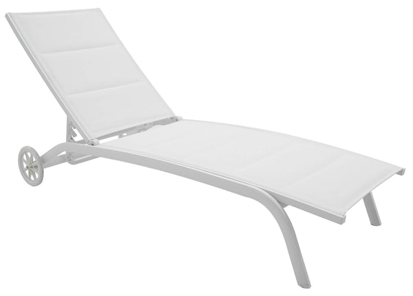 online Gartenliege 190x30x62 cm in Aluminium und Textilene Milchweiß