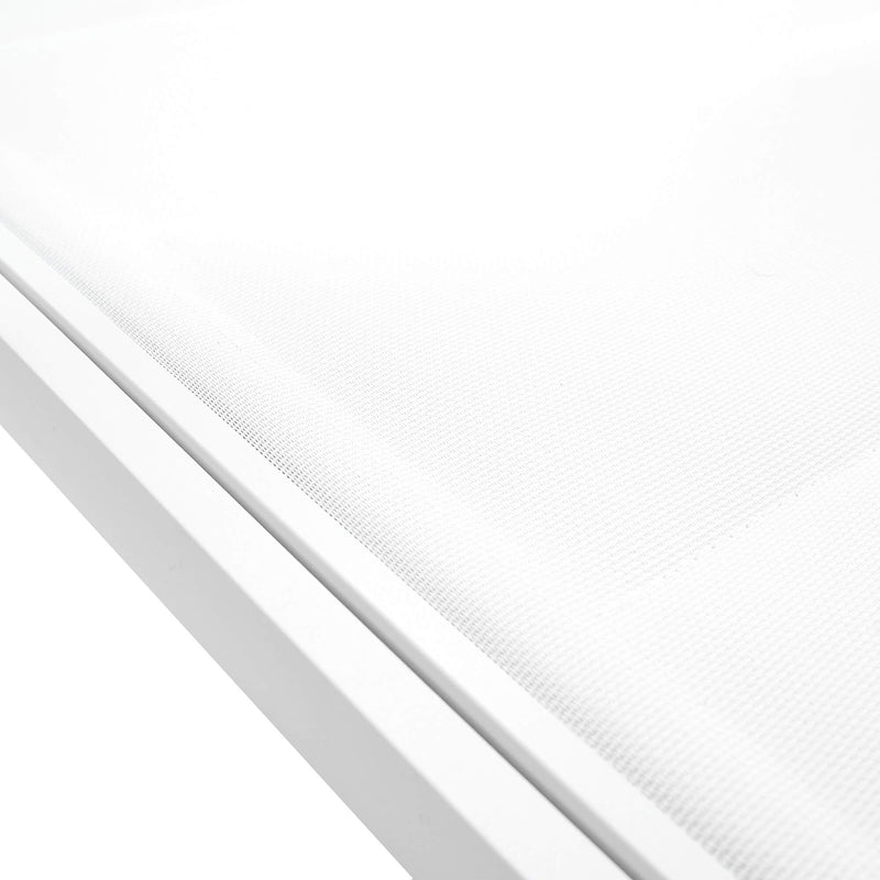 Lettino Prendisole da Giardino 190x30x62 cm in Alluminio e Textilene Milk Bianco-6
