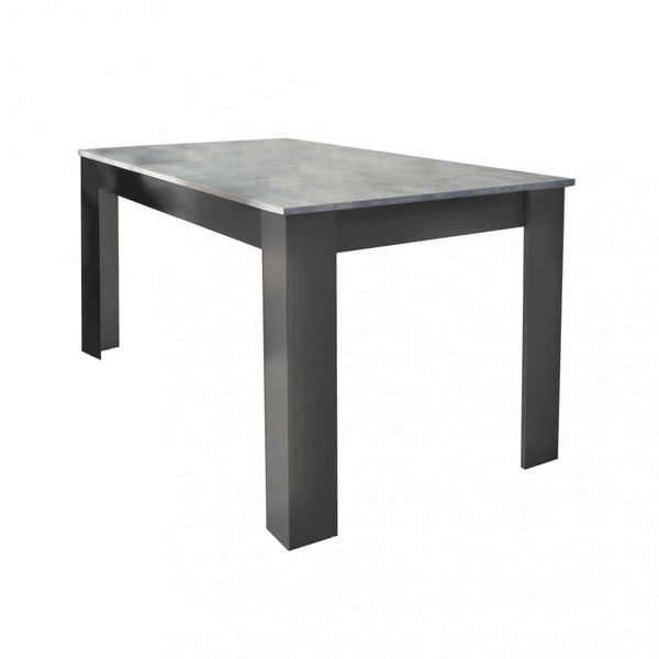 acquista Pepper Tisch 160 x 80 x 75 h cm aus bilaminierter Spanplatte in Anthrazit und Grau mit Zementeffekt