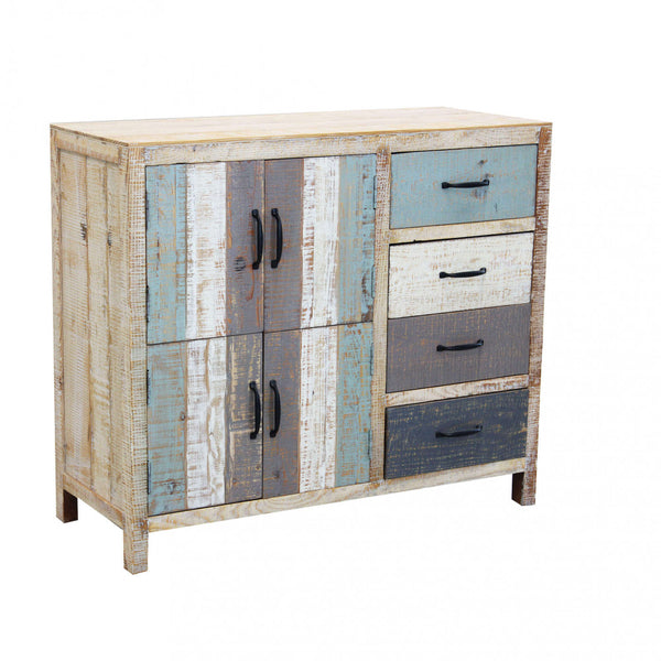 Edison Cabinet 100x40x86 h cm in mehrfarbigem Holz online