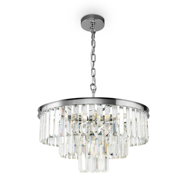 Neoklassizistische Pendelleuchte aus Metall und Revero-Chromglas prezzo