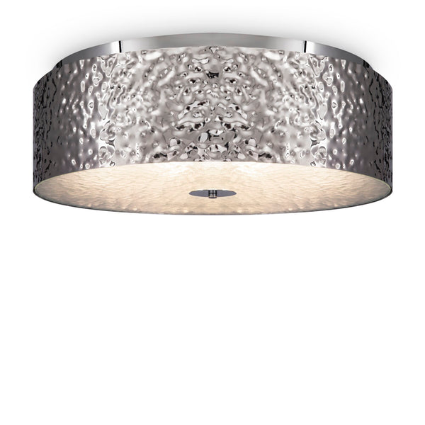 sconto Moderne Deckenleuchte aus Ripple Chrome Metal