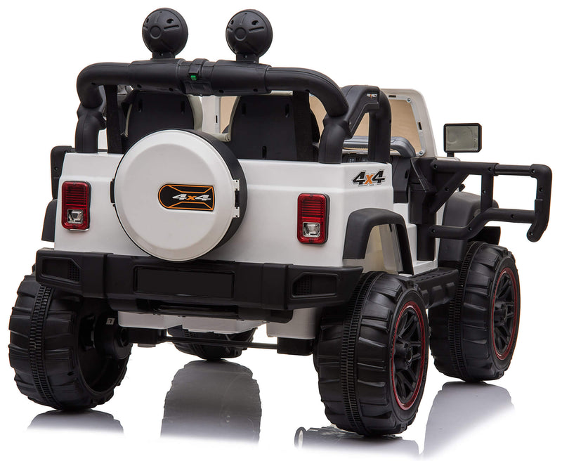 Macchina Elettrica per Bambini 2 Posti Maxi Fuoristrada 12V Happy Kids Bianca-10