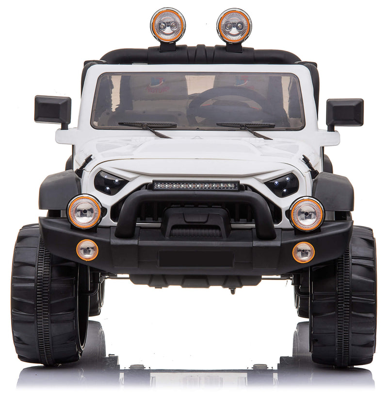 Macchina Elettrica per Bambini 2 Posti Maxi Fuoristrada 12V Happy Kids Bianca-3