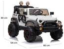 Macchina Elettrica per Bambini 2 Posti Maxi Fuoristrada 12V Happy Kids Bianca-5
