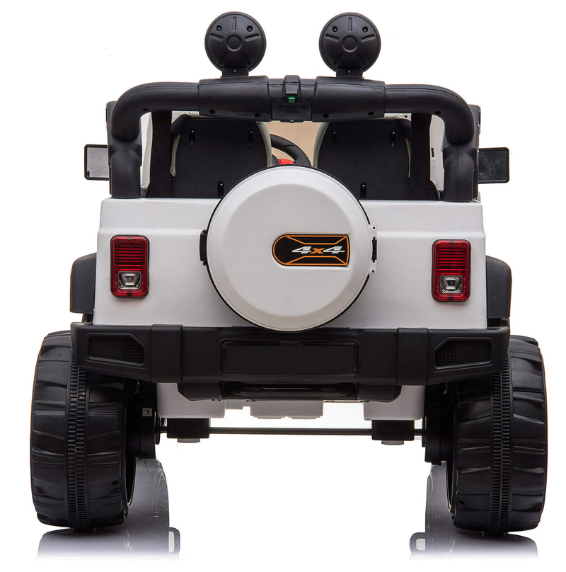 Macchina Elettrica per Bambini 2 Posti Maxi Fuoristrada 12V Happy Kids Bianca-6