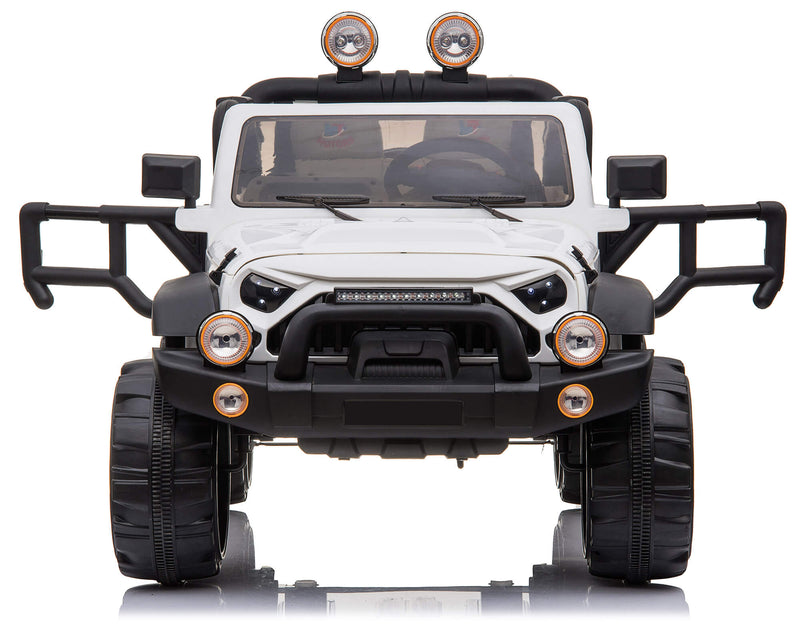 Macchina Elettrica per Bambini 2 Posti Maxi Fuoristrada 12V Happy Kids Bianca-7