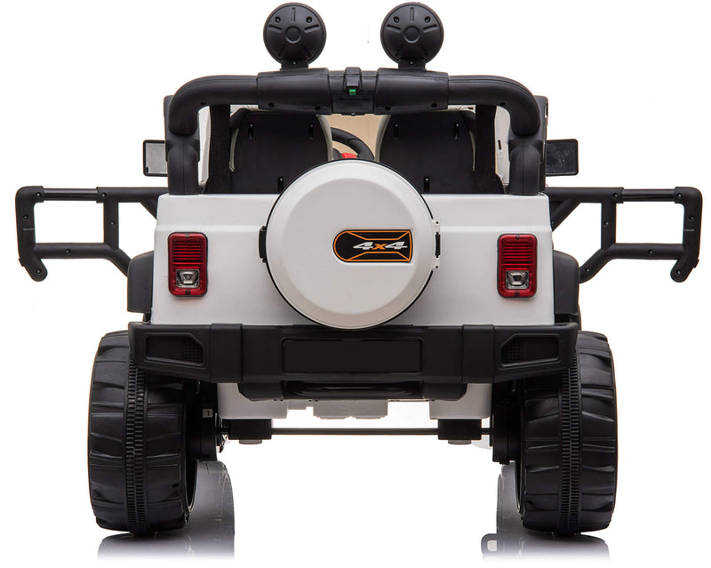 Macchina Elettrica per Bambini 2 Posti Maxi Fuoristrada 12V Happy Kids Bianca-8