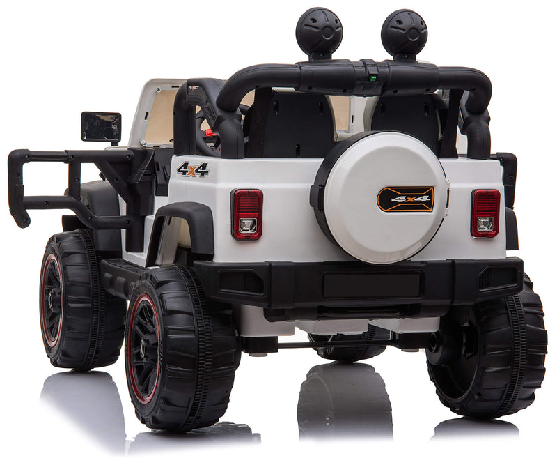 Macchina Elettrica per Bambini 2 Posti Maxi Fuoristrada 12V Happy Kids Bianca-9