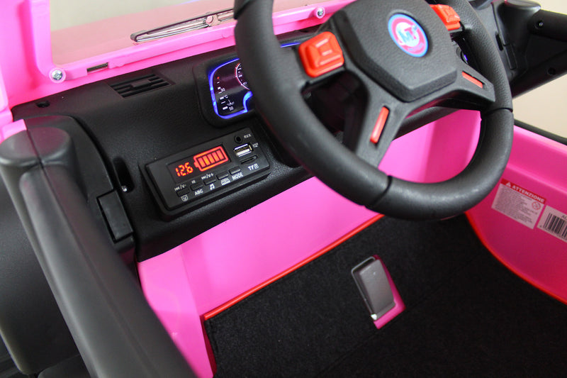 Macchina Elettrica per Bambini 2 Posti Ruote EVA Maxi Fuoristrada 12V Happy Kids Rosa-10