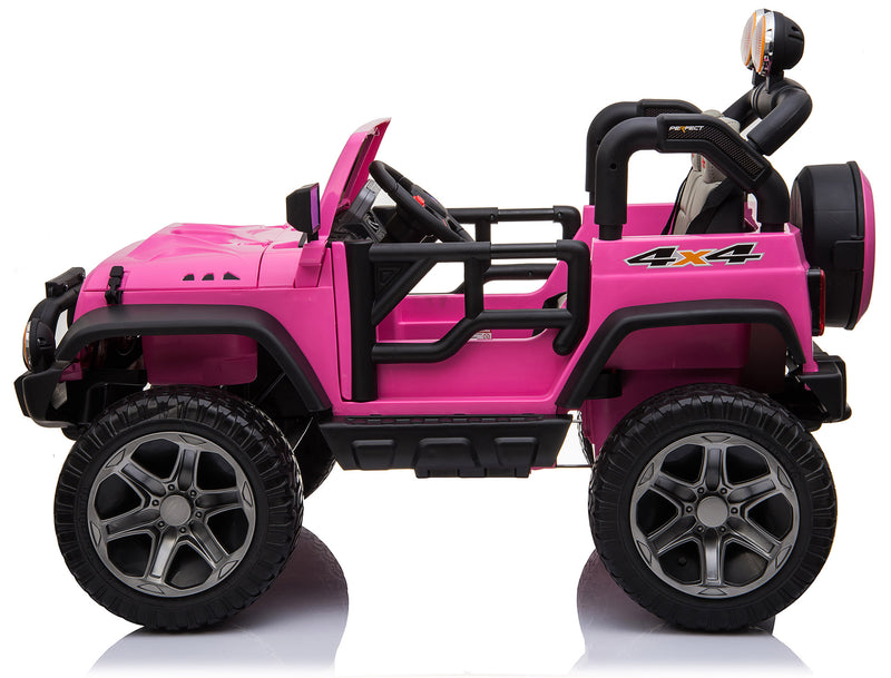 Macchina Elettrica per Bambini 2 Posti Ruote EVA Maxi Fuoristrada 12V Happy Kids Rosa-3