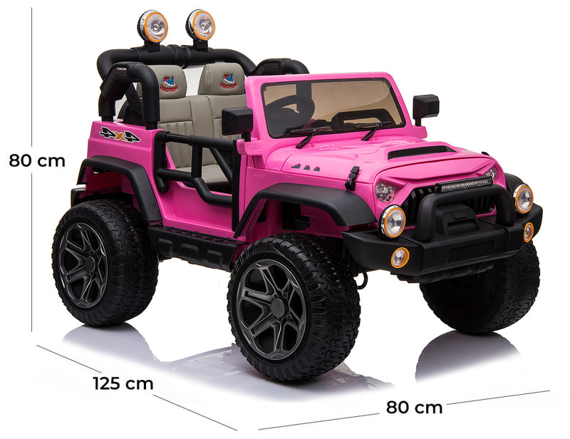 Macchina Elettrica per Bambini 2 Posti Ruote EVA Maxi Fuoristrada 12V Happy Kids Rosa-5