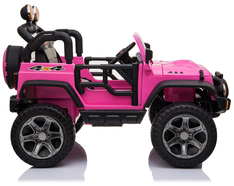 Macchina Elettrica per Bambini 2 Posti Ruote EVA Maxi Fuoristrada 12V Happy Kids Rosa-6