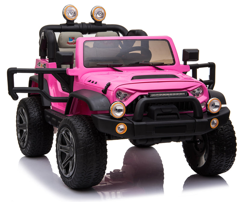 Macchina Elettrica per Bambini 2 Posti Ruote EVA Maxi Fuoristrada 12V Happy Kids Rosa-7