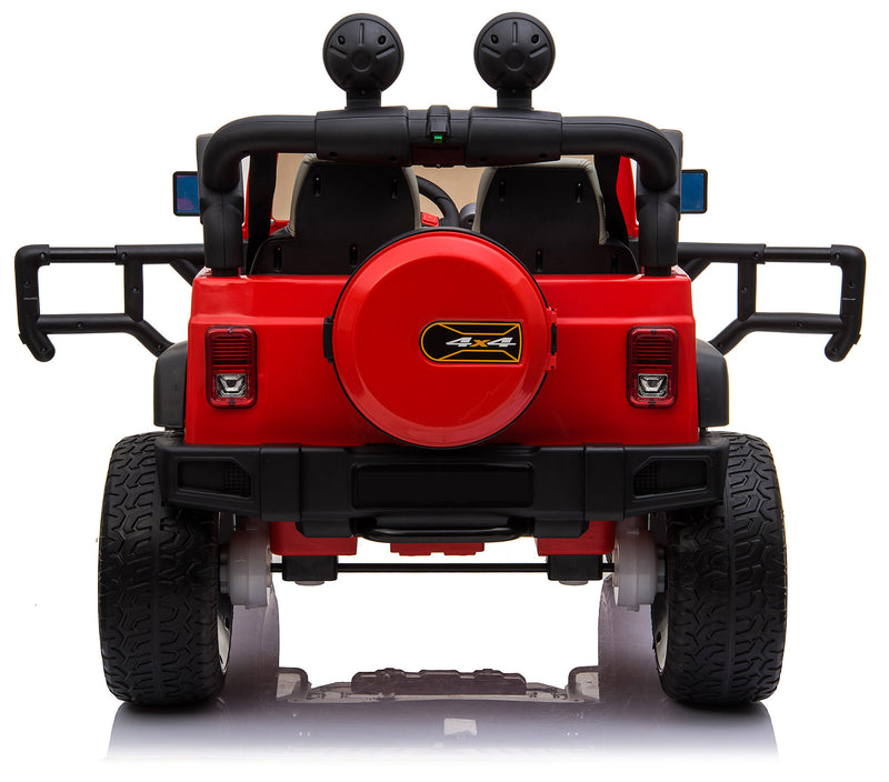 Macchina Elettrica per Bambini 2 Posti Ruote EVA Maxi Fuoristrada 12V Happy Kids Rossa-3