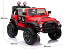 Macchina Elettrica per Bambini 2 Posti Ruote EVA Maxi Fuoristrada 12V Happy Kids Rossa-5