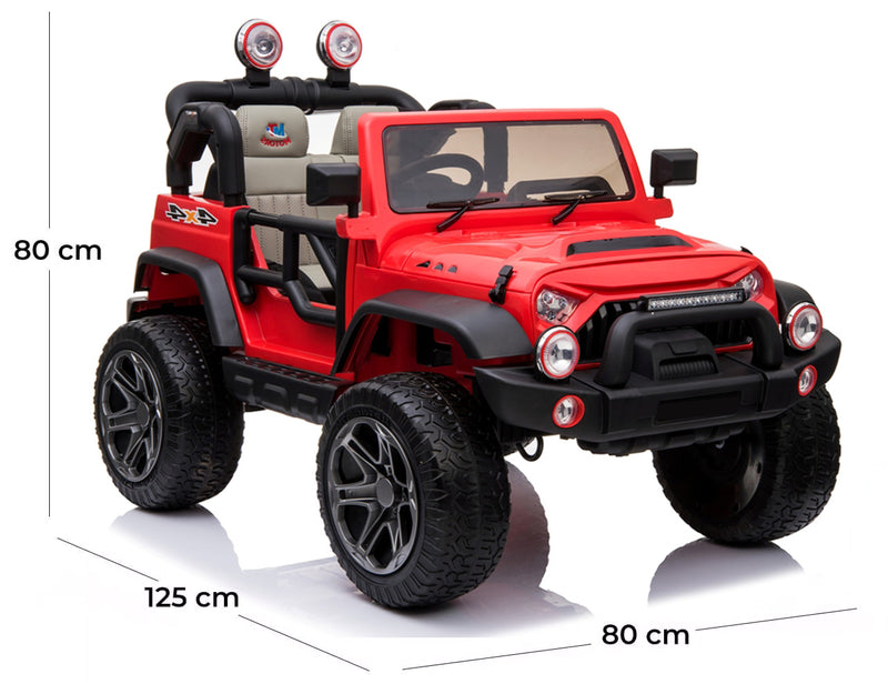 Macchina Elettrica per Bambini 2 Posti Ruote EVA Maxi Fuoristrada 12V Happy Kids Rossa-5