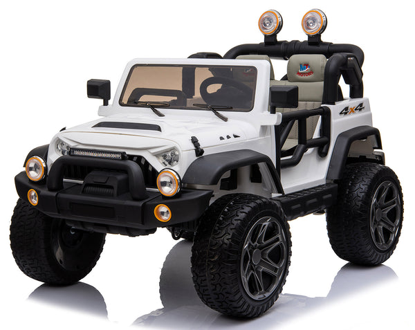 online Elektroauto für Kinder 2 Sitze EVA Maxi Offroad Räder 12V Happy Kids Weiß