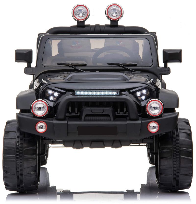 Macchina Elettrica per Bambini 2 Posti Maxi Fuoristrada 12V Happy Kids Nera-2