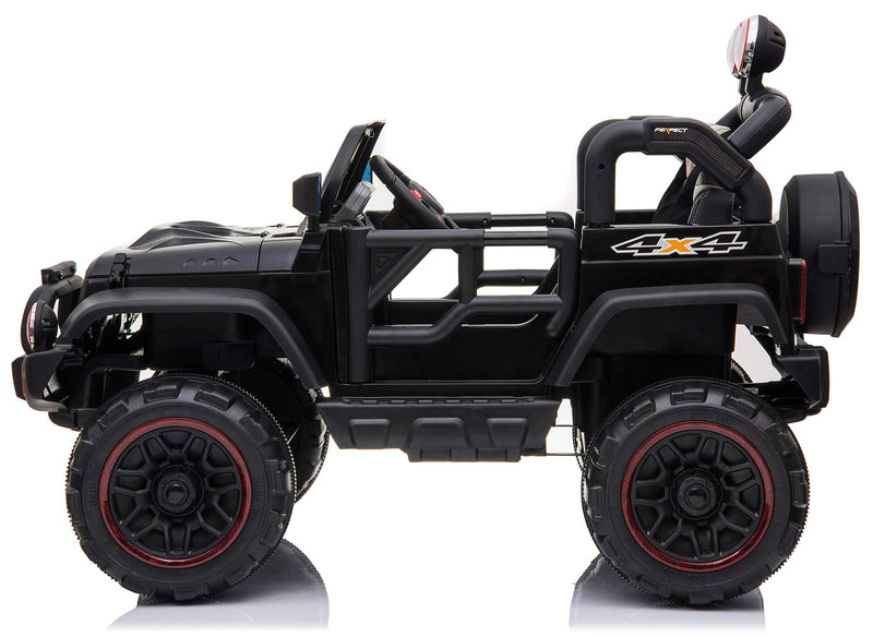 Macchina Elettrica per Bambini 2 Posti Maxi Fuoristrada 12V Happy Kids Nera-3