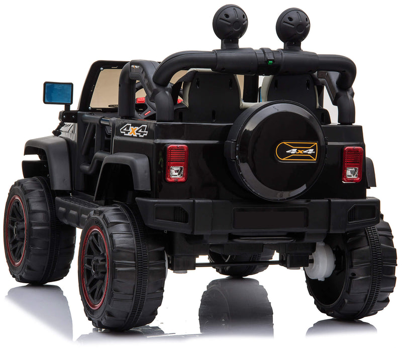 Macchina Elettrica per Bambini 2 Posti Maxi Fuoristrada 12V Happy Kids Nera-4