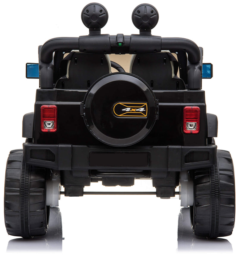 Macchina Elettrica per Bambini 2 Posti Maxi Fuoristrada 12V Happy Kids Nera-6