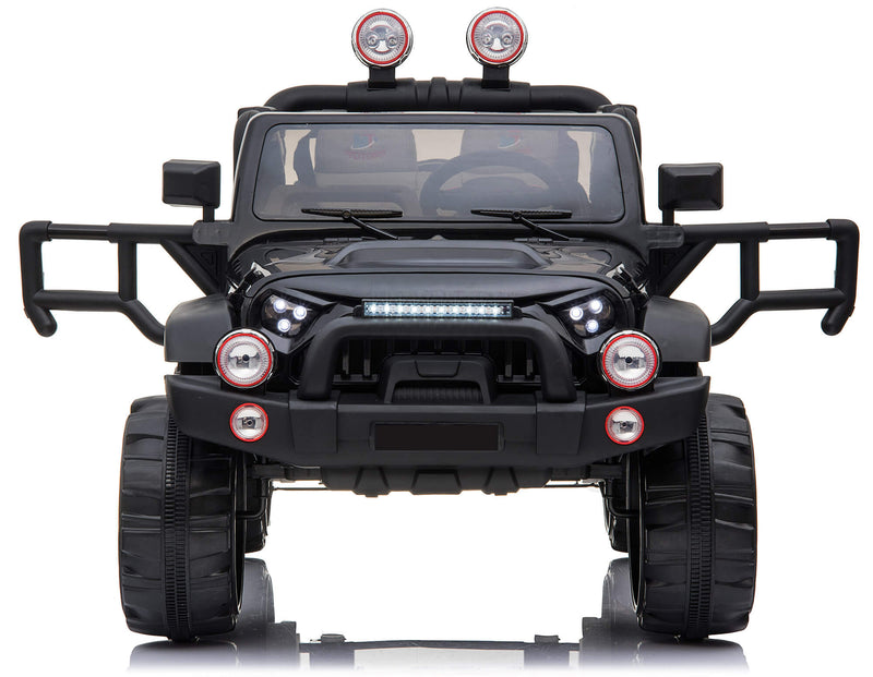 Macchina Elettrica per Bambini 2 Posti Maxi Fuoristrada 12V Happy Kids Nera-7