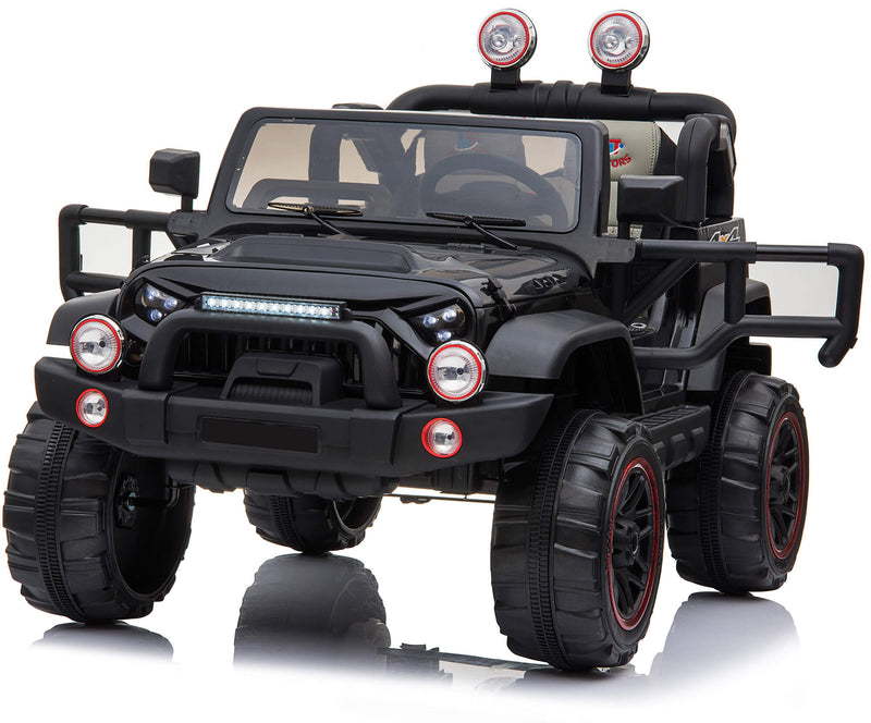 Macchina Elettrica per Bambini 2 Posti Maxi Fuoristrada 12V Happy Kids Nera-8