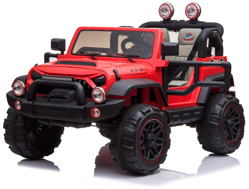 Macchina Elettrica per Bambini 2 Posti Maxi Fuoristrada 12V Happy Kids Rossa-6