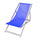 Klappbarer Liegestuhl 3 Positionen aus Aluminium und blauem Textilene