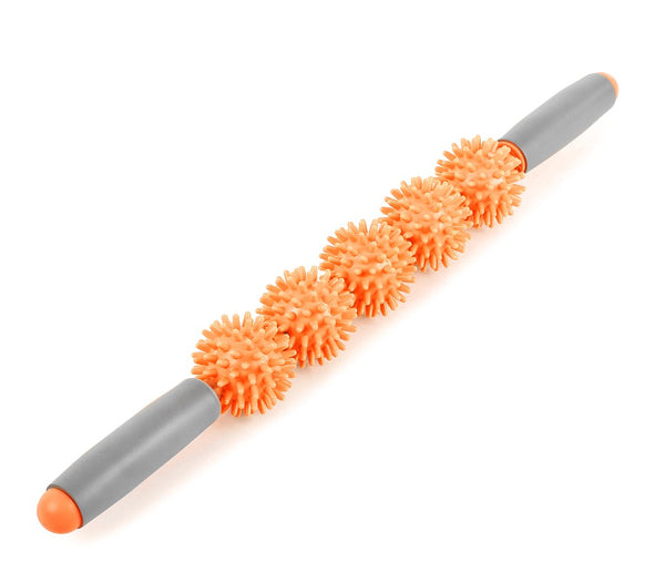 sconto Anti-Cellulite-Massagestab 5 Kugeln 52 cm aus starrem orangefarbenem Kunststoff