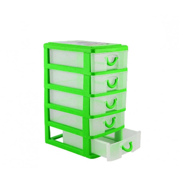 Mini-Kommode 5 Böden 9 x 13 x 18,5 cm aus grünem starrem Kunststoff online