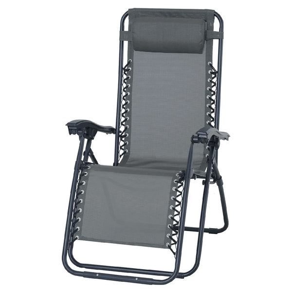 sconto Grey Zero Gravity Reclining Folding Lounge Chair