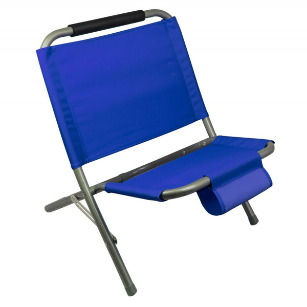 sconto Klappbarer Camping-Strandstuhl aus Textilene mit blauer Tasche