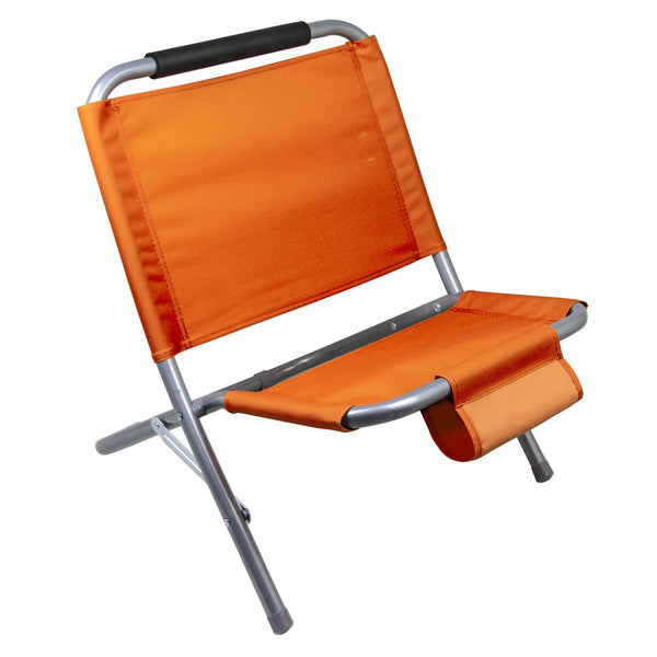sconto Klappbarer Camping-Strandstuhl aus Textilene mit orangefarbener Tasche