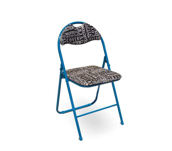 sconto Klappstuhl aus Metall mit gepolstertem Sitz und Rückenlehne Coveri Blu