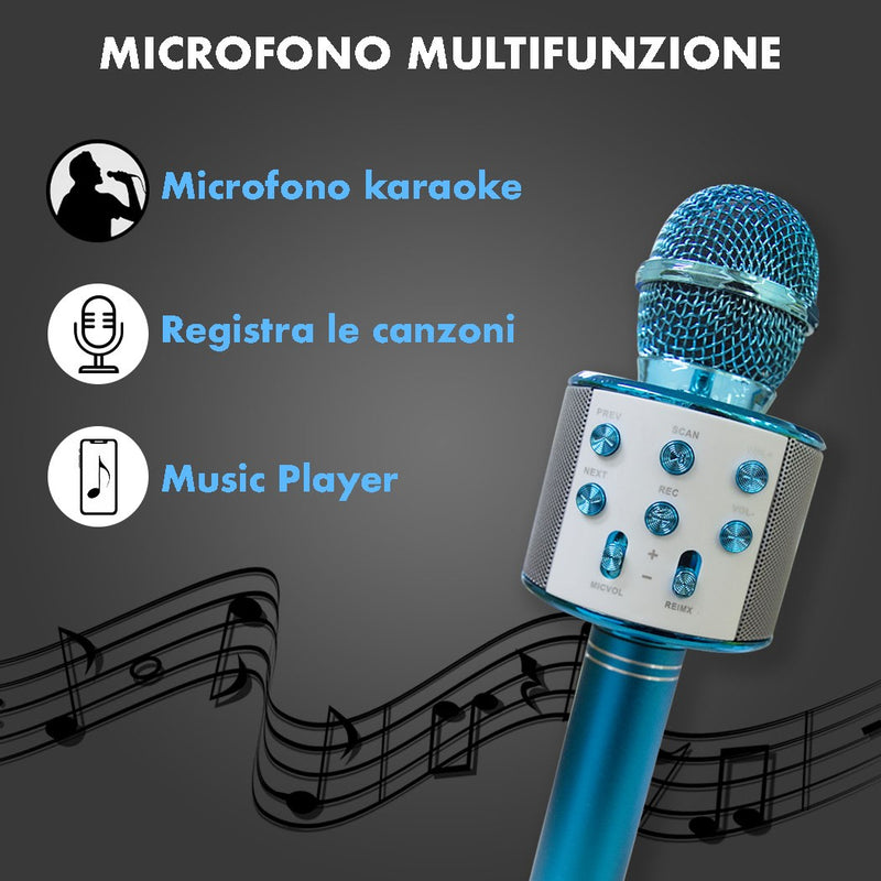 Microfono wireless hifi speaker registra e ascolta le tue canzoni Celeste-2