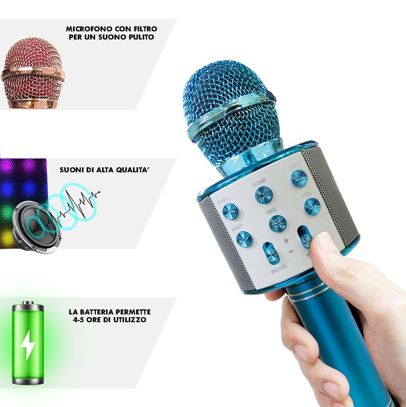 Microfono wireless hifi speaker registra e ascolta le tue canzoni Celeste-4