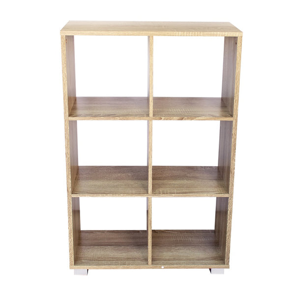 Bücherregal aus Holz 60x24xH99 cm mit Boxen mit 6 Regalen mit Eichenfüßen online