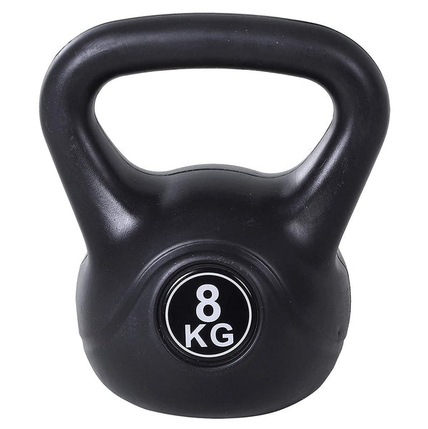 Kettlebell Fitness 8 Kg aus PVC mit sandfarbenem und schwarzem Griff prezzo