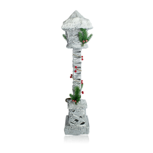 online Weihnachtslaterne H60 cm aus Metall und Polyester mit Glitzer und Licht