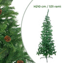 Albero di Natale Artificiale 531 Rami 210 cm Verde-2