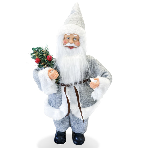 Weihnachtsmann Puppe H30cm Grau sconto
