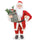 Weihnachtsmannpuppe H90 cm mit Lichtern und Geräuschen Rot und Creme