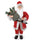 Weihnachtsmannpuppe H90 cm mit Lichtern und Geräuschen Rot und Grau